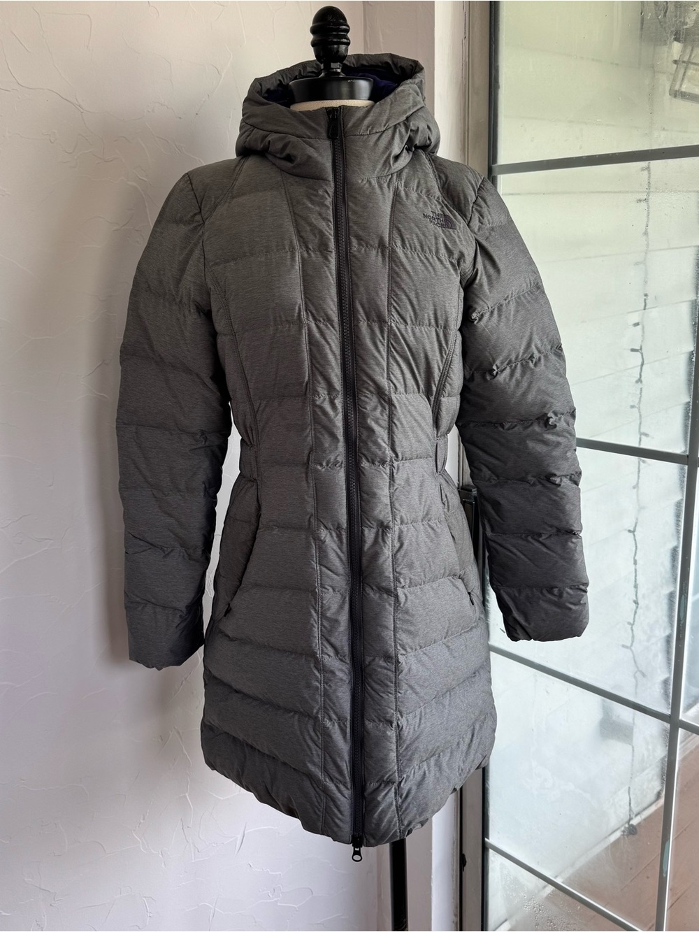The North Face Gray Goose Down Hooded Puffer Parka Coat